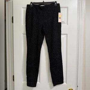 Black Leopard Print Pull-On Pants